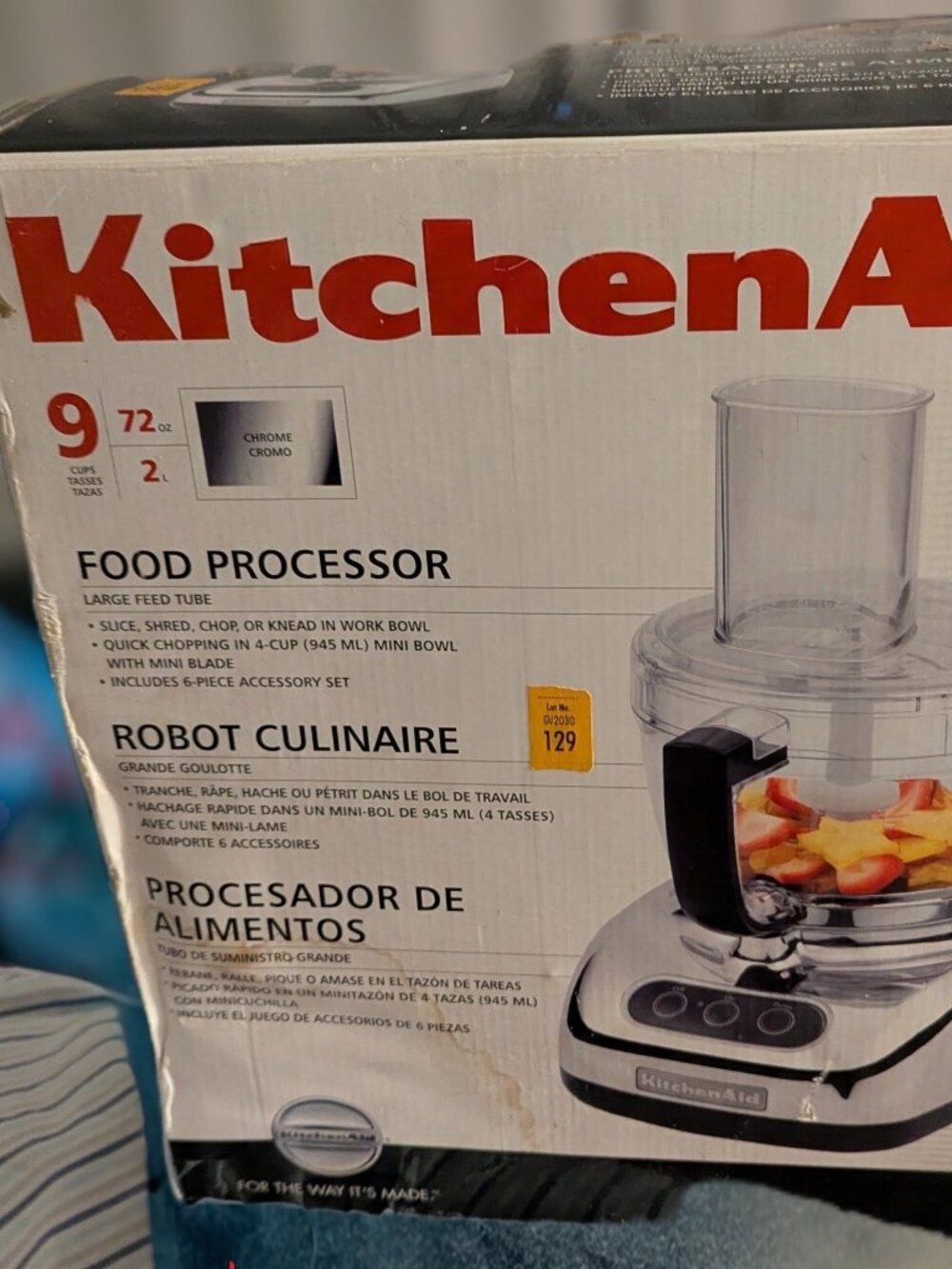 KitchenAid 9 Cup Food Processor KFP740 open box never used